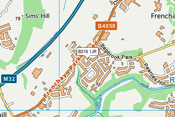 BS16 1JR map - OS VectorMap District (Ordnance Survey)
