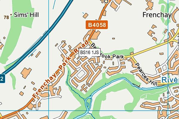 BS16 1JS map - OS VectorMap District (Ordnance Survey)