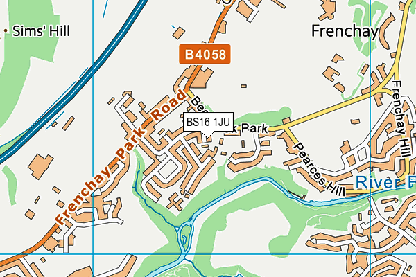 BS16 1JU map - OS VectorMap District (Ordnance Survey)