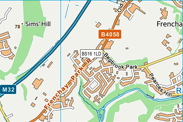 BS16 1LD map - OS VectorMap District (Ordnance Survey)