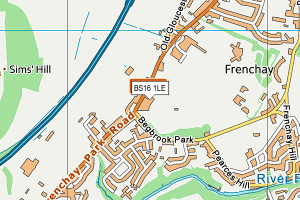 BS16 1LE map - OS VectorMap District (Ordnance Survey)