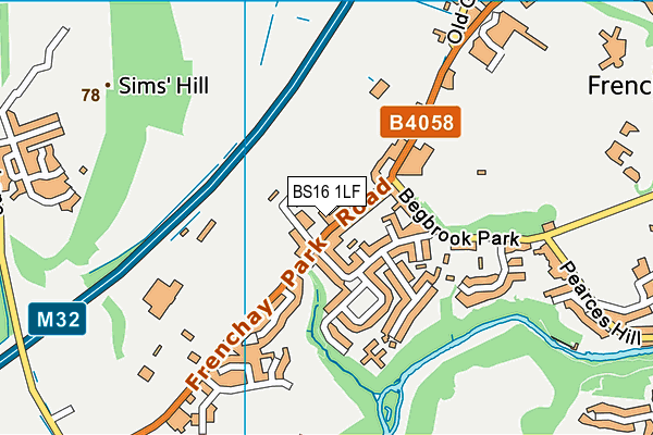 BS16 1LF map - OS VectorMap District (Ordnance Survey)