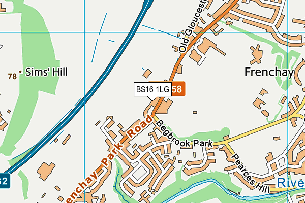 BS16 1LG map - OS VectorMap District (Ordnance Survey)