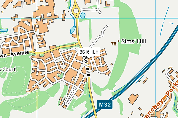 BS16 1LH map - OS VectorMap District (Ordnance Survey)