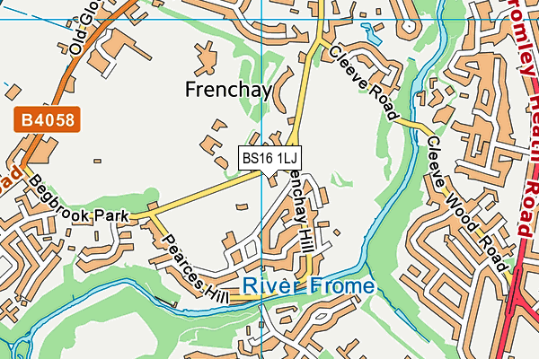 Frenchay Hospital (Closed) map (BS16 1LJ) - OS VectorMap District (Ordnance Survey)