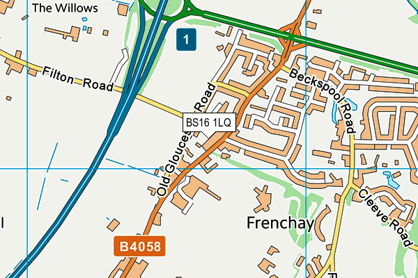 BS16 1LQ map - OS VectorMap District (Ordnance Survey)