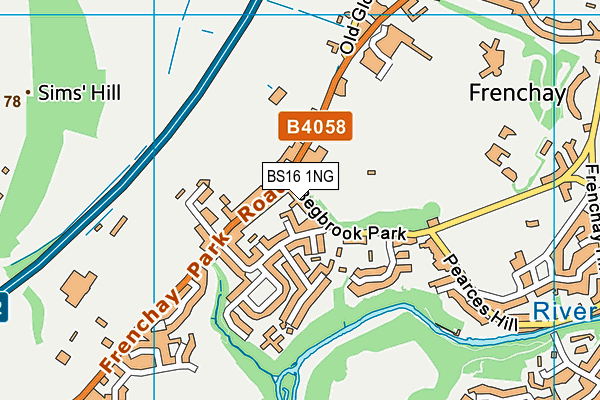 BS16 1NG map - OS VectorMap District (Ordnance Survey)