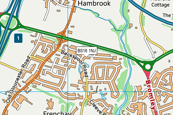 BS16 1NJ map - OS VectorMap District (Ordnance Survey)