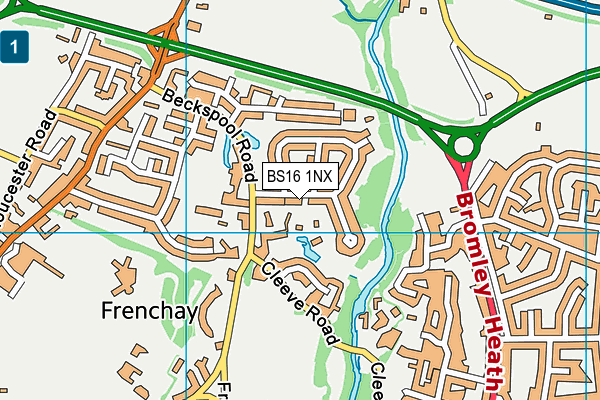 BS16 1NX map - OS VectorMap District (Ordnance Survey)