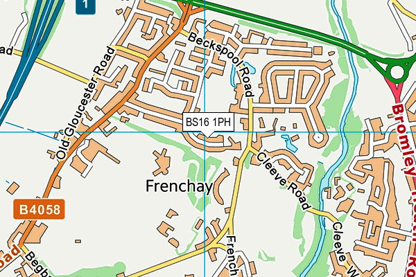 BS16 1PH map - OS VectorMap District (Ordnance Survey)