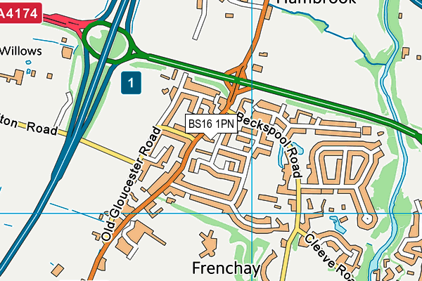 BS16 1PN map - OS VectorMap District (Ordnance Survey)