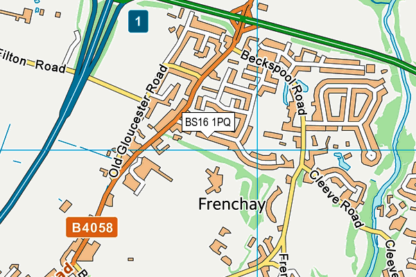 BS16 1PQ map - OS VectorMap District (Ordnance Survey)