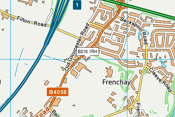 BS16 1RH map - OS VectorMap District (Ordnance Survey)