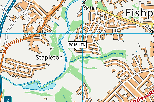 BS16 1TN map - OS VectorMap District (Ordnance Survey)