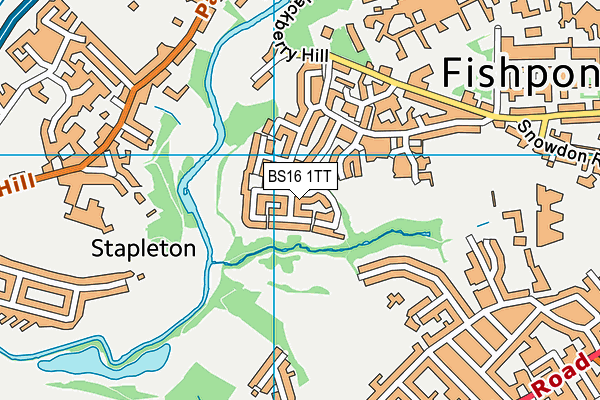 BS16 1TT map - OS VectorMap District (Ordnance Survey)