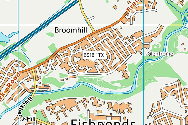 BS16 1TX map - OS VectorMap District (Ordnance Survey)