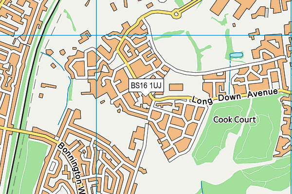BS16 1UJ map - OS VectorMap District (Ordnance Survey)