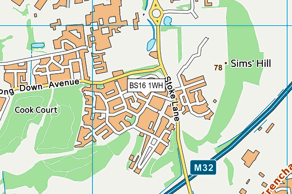BS16 1WH map - OS VectorMap District (Ordnance Survey)