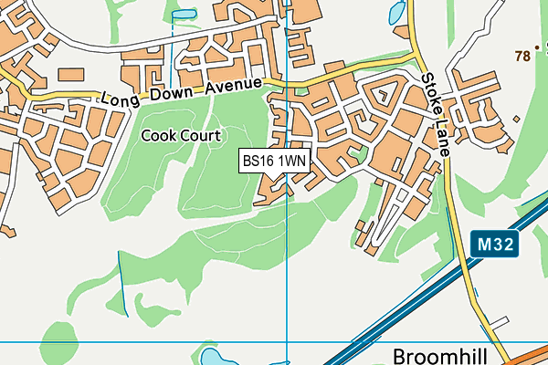 BS16 1WN map - OS VectorMap District (Ordnance Survey)