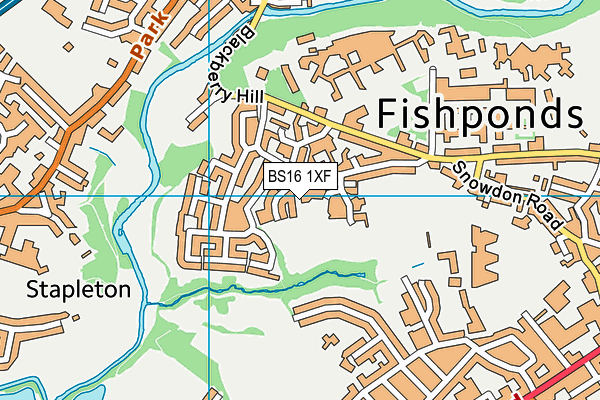 BS16 1XF map - OS VectorMap District (Ordnance Survey)