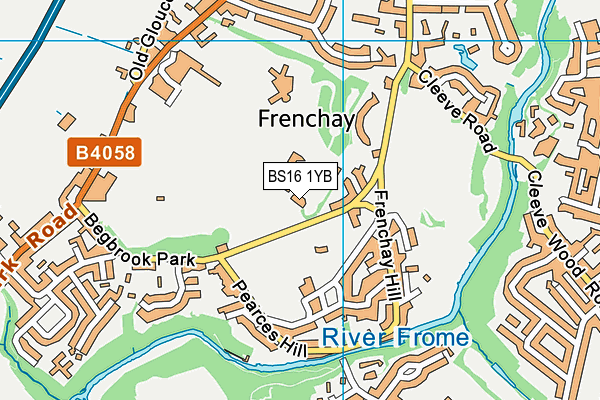 BS16 1YB map - OS VectorMap District (Ordnance Survey)