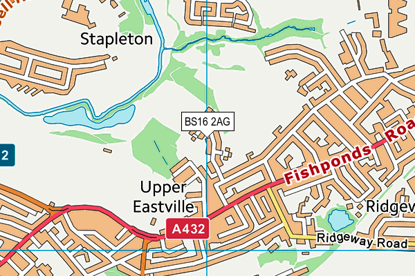 BS16 2AG map - OS VectorMap District (Ordnance Survey)