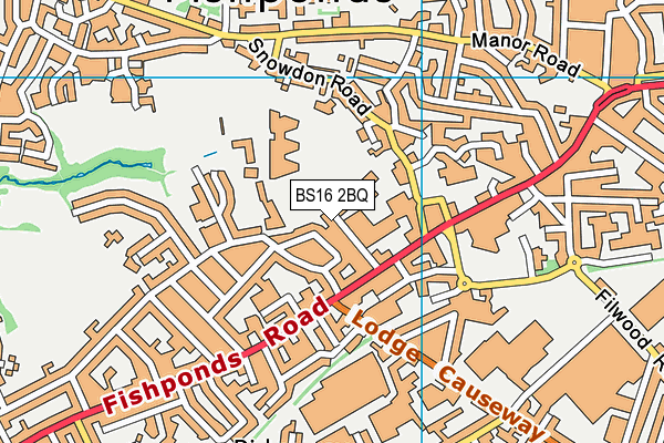 BS16 2BQ map - OS VectorMap District (Ordnance Survey)
