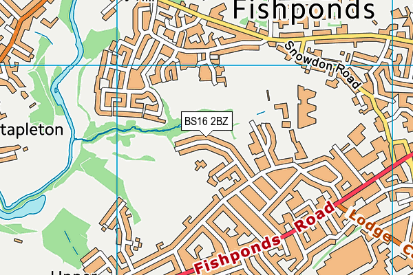 BS16 2BZ map - OS VectorMap District (Ordnance Survey)