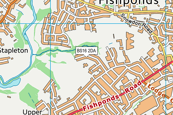 BS16 2DA map - OS VectorMap District (Ordnance Survey)