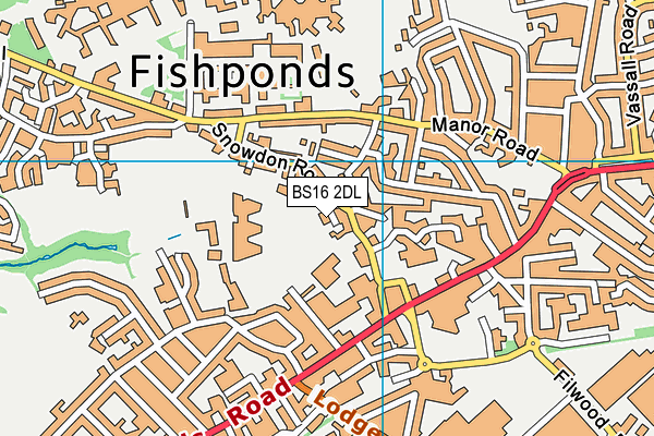 BS16 2DL map - OS VectorMap District (Ordnance Survey)