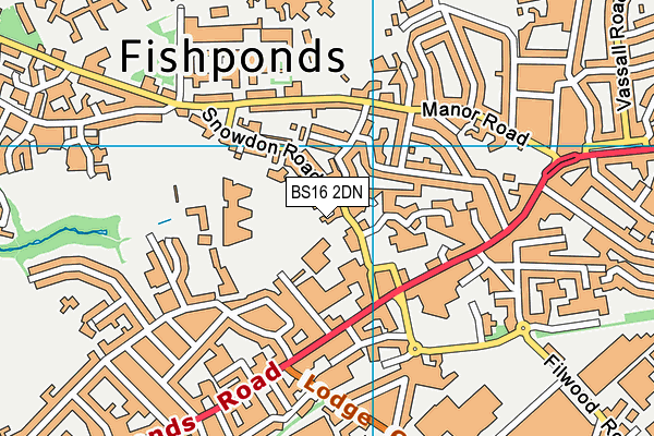 BS16 2DN map - OS VectorMap District (Ordnance Survey)