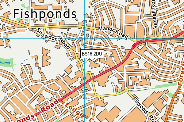 BS16 2DU map - OS VectorMap District (Ordnance Survey)