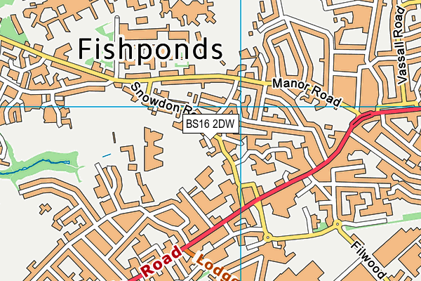 BS16 2DW map - OS VectorMap District (Ordnance Survey)