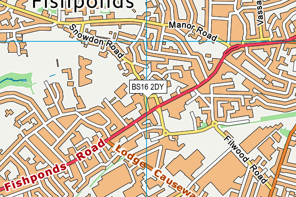 BS16 2DY map - OS VectorMap District (Ordnance Survey)