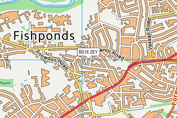 BS16 2EY map - OS VectorMap District (Ordnance Survey)