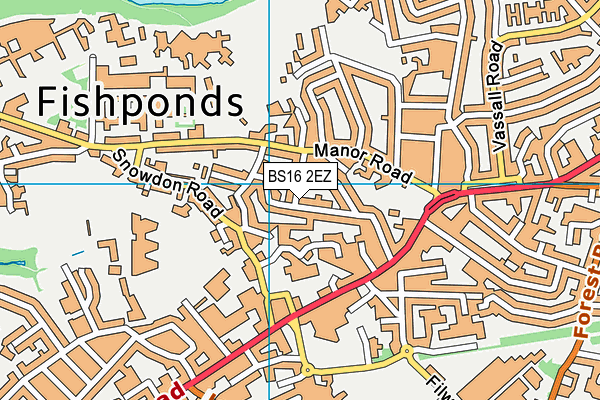 BS16 2EZ map - OS VectorMap District (Ordnance Survey)