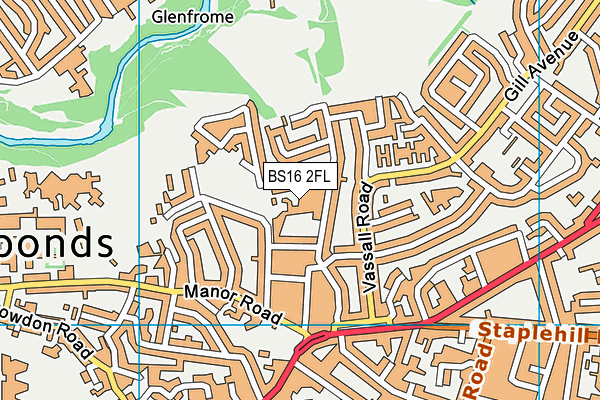 BS16 2FL map - OS VectorMap District (Ordnance Survey)