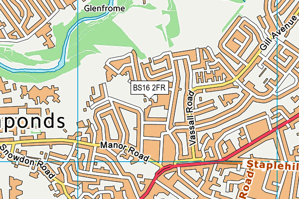 BS16 2FR map - OS VectorMap District (Ordnance Survey)