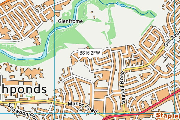 Oldbury Court Estate map (BS16 2FW) - OS VectorMap District (Ordnance Survey)