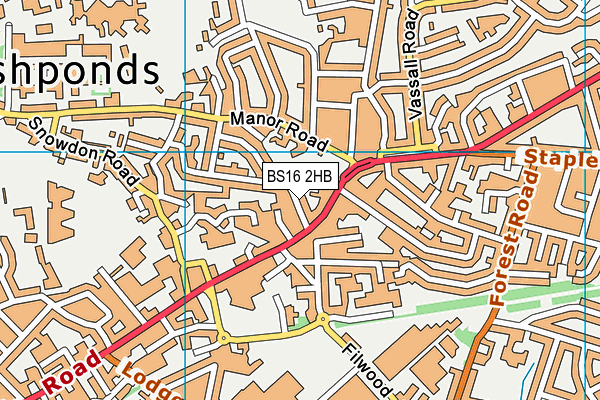 BS16 2HB map - OS VectorMap District (Ordnance Survey)