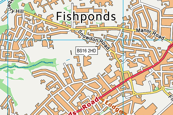 Whitefield Fishponds School Sports Hall (Closed) map (BS16 2HD) - OS VectorMap District (Ordnance Survey)