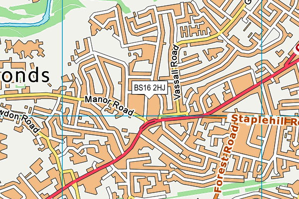 BS16 2HJ map - OS VectorMap District (Ordnance Survey)