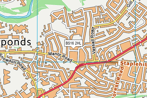 BS16 2HL map - OS VectorMap District (Ordnance Survey)