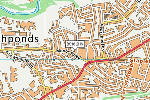 BS16 2HN map - OS VectorMap District (Ordnance Survey)