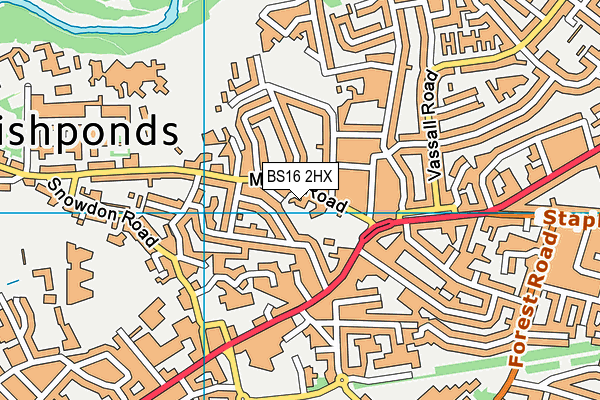 BS16 2HX map - OS VectorMap District (Ordnance Survey)