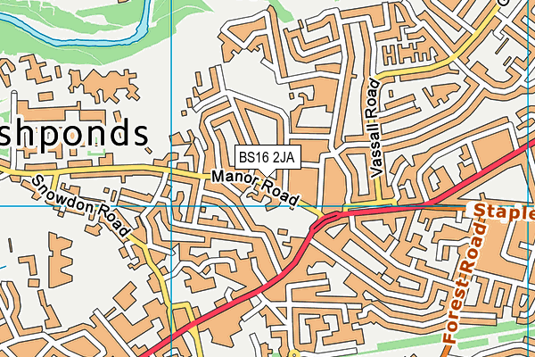 BS16 2JA map - OS VectorMap District (Ordnance Survey)