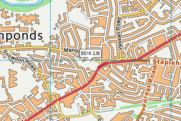 BS16 2JB map - OS VectorMap District (Ordnance Survey)