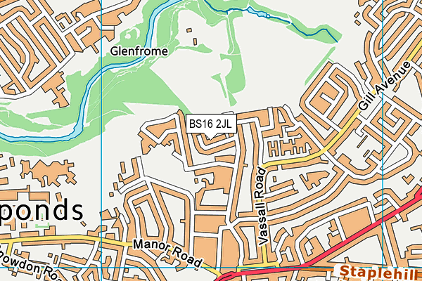 BS16 2JL map - OS VectorMap District (Ordnance Survey)