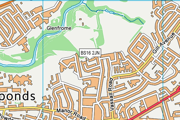 BS16 2JN map - OS VectorMap District (Ordnance Survey)