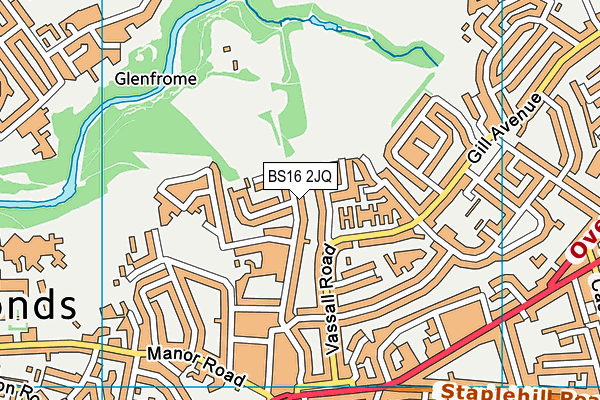 BS16 2JQ map - OS VectorMap District (Ordnance Survey)